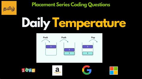 Monotonic Stack Daily Temperature Leetcode 739 Tamil YouTube