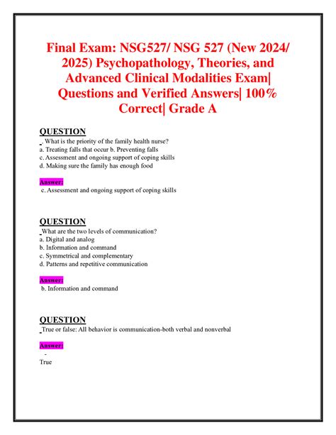 Midterm Final Exams NSG527 NSG 527 ALL New 2024 2025 UPDATES