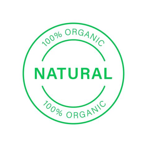 Organic Natural Product Green Line Icon 100 Percent Bio Organic Product Stamp Natural Bio