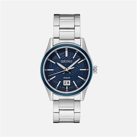 Seiko Sur Men S Essentials Stainless Steel Blue Dial Watch Rev Watches