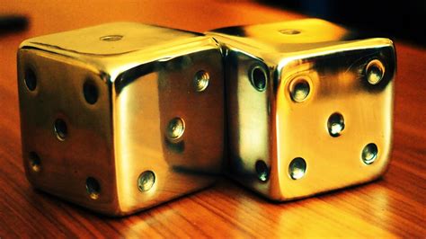 Selective Focus Photography Of Two Gold Dice Hd Wallpaper Wallpaper Flare