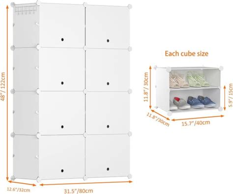 Homidec Shoe Rack Tier Shoe Storage Cabinet Pair Plastic Shoe