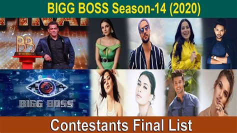 Salman Khan Bigg Boss Season 14 Contestants Final List Shoot Update 2020 Youtube