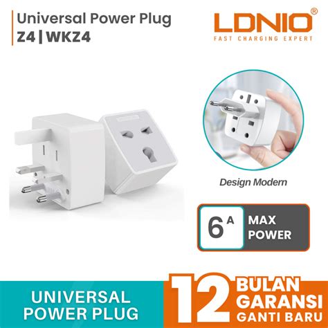 Jual Universal PLUG LDNIO Z4 Travel Socket Adapter 6A ORIGINAL LDNIO