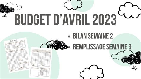 Budget Davril Bilan Semaine Remplissage Semaine Youtube