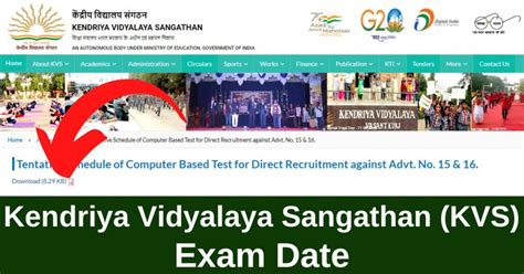 Kvs Exam Date 2023 Admit Card Direct Link