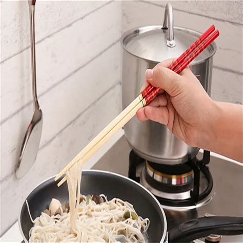 New One Pair Cook Noodles Super Long Chopsticks Deep Fried Hot Pot Chinese Bamboo Anti Scald