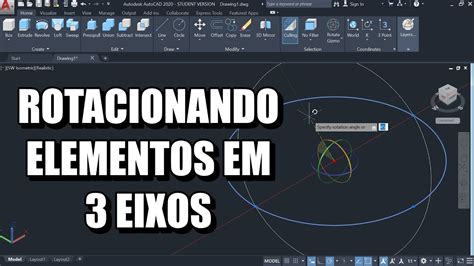 Como Rotacionar Elementos D No Autocad Rotate Gizmo Youtube