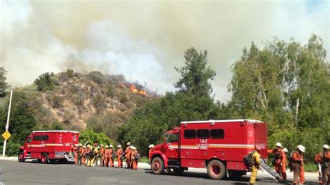 Evacuations underway as brush fire burns near 5 Freeway in Santa ...