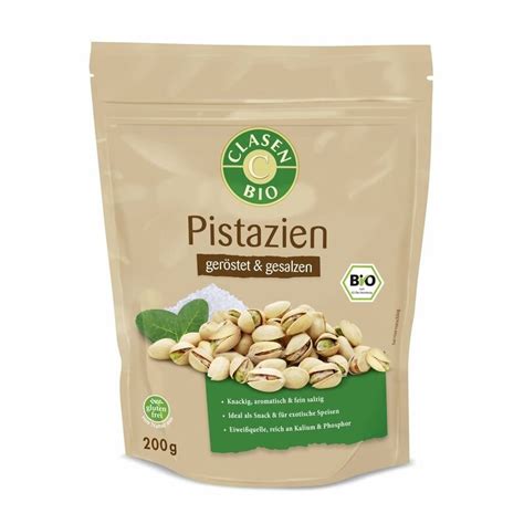 Clasen Bio Pistazien Ger Stet Und Gesalzen Bio G X Er Pac