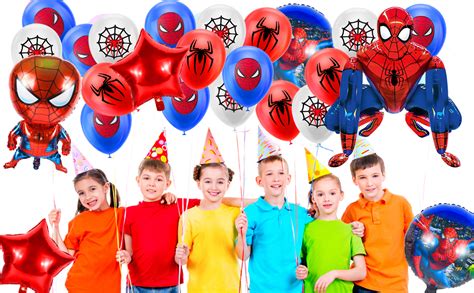 Lemotoy Spiderman Balloon Set Include Spiderman Foil Balloon Latex