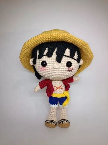 One Piece Luffy Tejido Amigurumi Crochet Artesanal 20 Cm Meses Sin