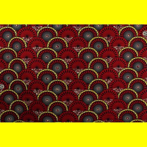 Tissu Wax Africain Rosace Rouge Mes Petits Cotons By Paulo