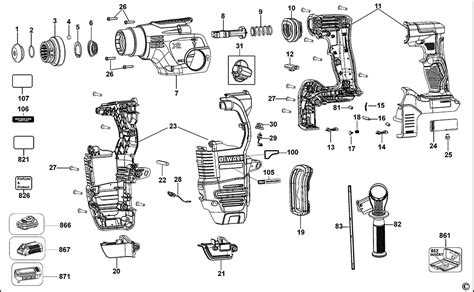 DeWalt DCH293 Hammer Drill Spare Parts Part Shop Direct