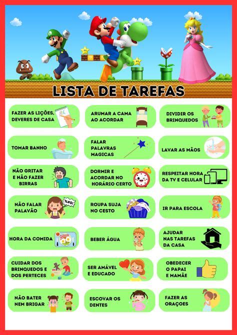 Quadro De Tarefas Infantil Para Imprimir