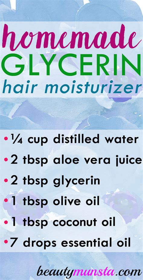 Homemade Glycerin Hair Moisturizer - beautymunsta - free natural beauty ...