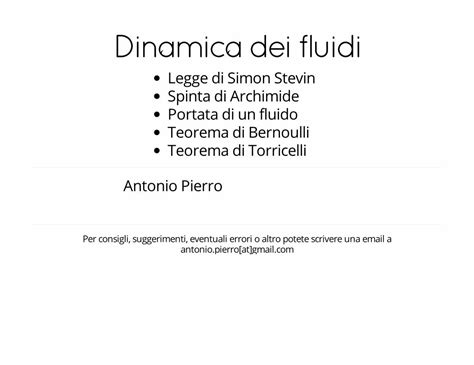 PDF Dinamica Dei Fluidi Didattica Github Iodidattica Github Io Univ