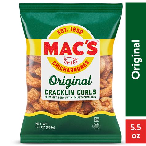 Mac S Original Crispy Fried Pork Cracklin Curls Party Size Oz Bag