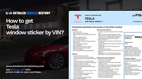 HOW TO GET YOUR TESLA WINDOW STICKER BY VIN Tesla Window Sticker