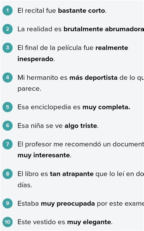 Realiza 10 frases adjetivasplis es para hoy doy coronita es de español