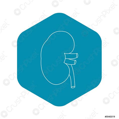 Kidney Icon Outline Style Stock Vector 5940319 Crushpixel