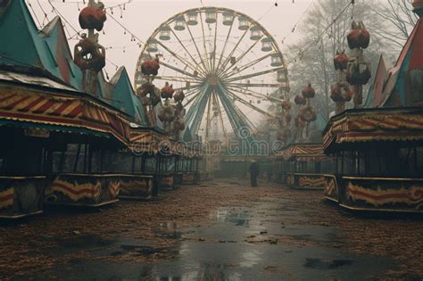 Abandoned Carnival Rides Rusty and Abandoned Stock Illustration - Illustration of carnival ...