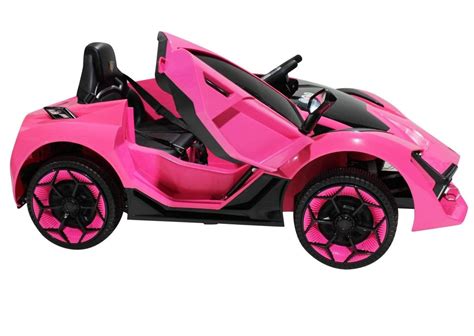 Lambo Style Ride on Car with Parental Remote Control 12V | Pink