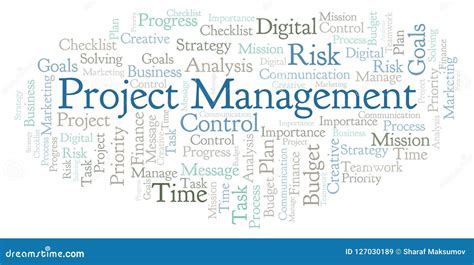 Project Management Word Cloud Made With Text Only Stock Illustration