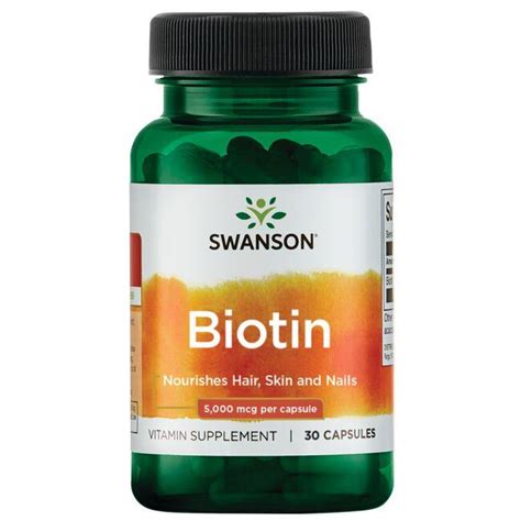 Swanson Premium Biotin 5,000 mcg 30 Caps - Swanson®