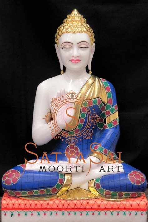 Multicolor Marbal Marble White Buddha Statue At Rs 140000 In Jaipur