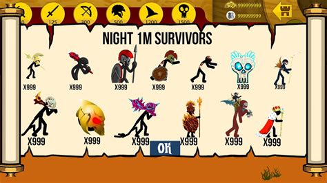 NIGHT 1M SURVIORS UNLOCK FULL X999 ARMY ITEMS UNLOCK ALL ICONS