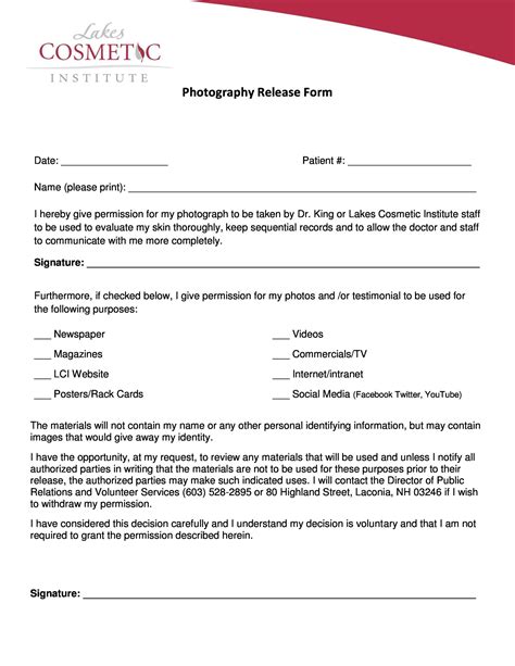 53 Free Photo Release Form Templates [word Pdf] Template Lab