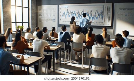indoor photo classroom scene  students ai generated image