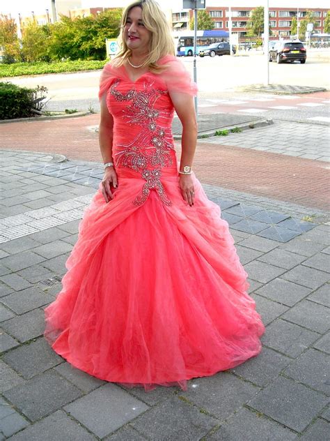 Apricot Ballgown Crossdresser Heaven