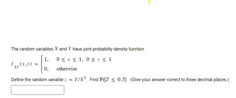 Solved The Random Variables X And Y Have Joint Probability