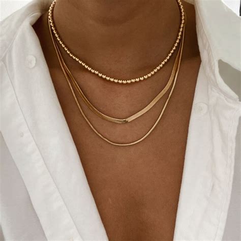 Necklaces Le Sensor Stacked Necklaces Trendy Jewelry Necklace