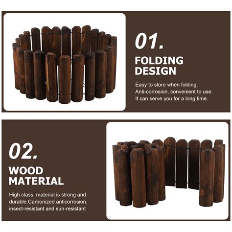 Garden Wood Fence Outdoor Yard Fence Natural Fence... – Grandado