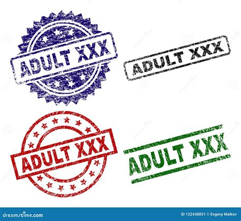 Grunge Textured Adult Xxx Stamp Seals Stock Vector Illustration Of