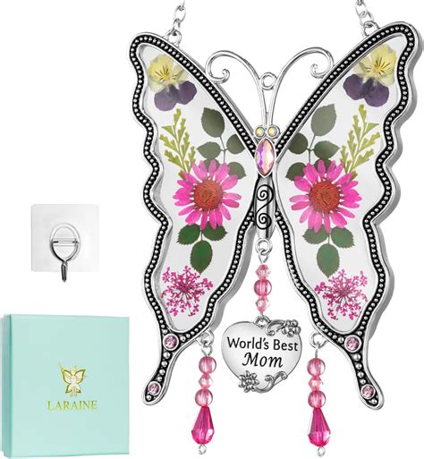 Amazon BOGDAN I Love You Mom Suncatcher With Pressed Flower Mother