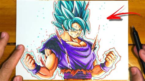 How To Draw Goku Super Saiyan Blue Kaioken Youtube