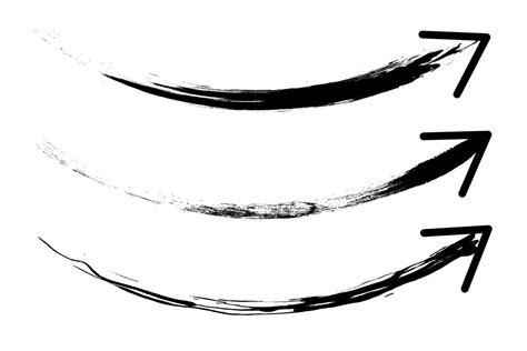 Hand Drawn Curved Arc Arrow Shape Grunge Brushes Illustration Grunge