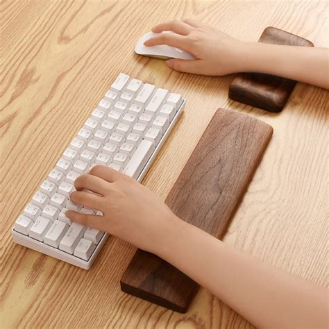 Walnut Wood Keyboard Wrist Rest Beech Wood Mouse Wrist Pad Etsy Canada