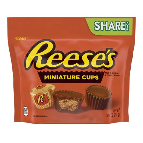 Reese S Miniatures Milk Chocolate Peanut Butter Cups Candy Individually Wrapped Gluten Free