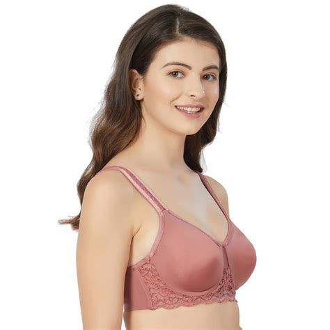 Soie Womens Full Coverage Non Padded Wired Lace Bra Brown Buy Soie Womens Full Coverage Non