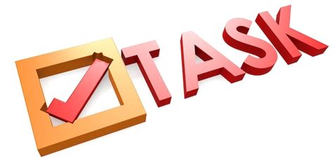 Premium Photo | Task word with checkmark isolated 