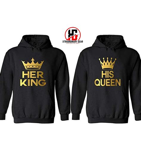 Couples Hoodies Matching King And Queen Hoodies His And Hers Custom