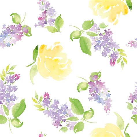 Watercolor Flower Pattern Stock Vector Karma