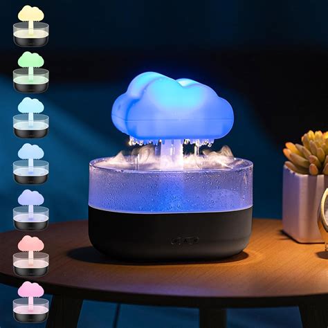 Rain Cloud Humidifier Water Drip 200ml Raining Cloud Night 7 Light