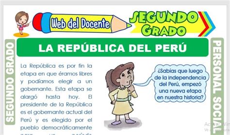 La República Del Perú Para Segundo Grado De Primaria