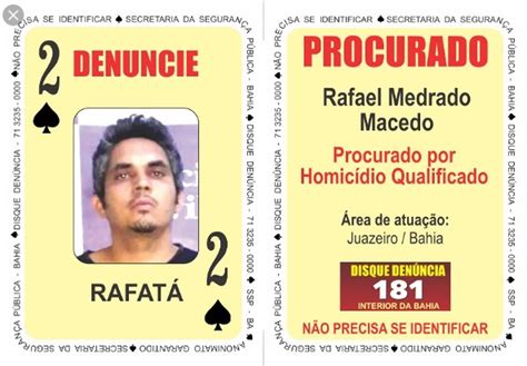 Procurado Por Homicídio Na Bahia Dois De Espadas Do Baralho Do Crime é